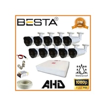 2 Mp 1080p 10 Dış Mekan Kameralı Ahd Güvenlik Seti