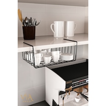 Dolap İçi Düzenleyici Kanguru Raf Asılabilir Raf Fincanlık Tabaklık Organizer Metal 35 X 26 Siyah Tr Diğer