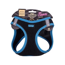 Doggie Havalı Dokuma Neon Serisi Küçük Irk Göğüs Tasması Mavi M-3 Mavi
