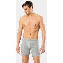 Cacharel Erkek Likralı Uzun Boxer Bel Bantlı 1336/Gri 001