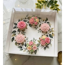 Yaprak Desenli 6 Lı Cupcake Kutusu 25x25x10
