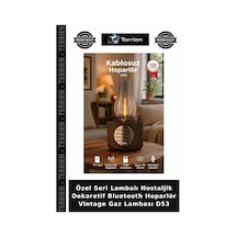 Özel Seri Lambalı Nostaljik Dekoratif Bluetooth Hoparlör Vintage Gaz Lambası D53