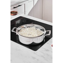 Karaca  Plasma Steel 3Ply İndüksiyon Tabanlı Çelik Pilav/Karnıyarık Tencere 26 Cm