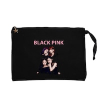 Blackpink Siluet Siyah Clutch Astarlı Cüzdan / El Çantası Siyah