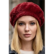 Uniquetrenders Kadın Peluş Kışlık Fransız Ressam Bere Kırmızı