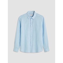 Lcw Vision Mavi Regular Fit %100 Keten Erkek Gömlek