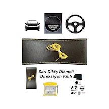 Nissan Almera 2003-2006 Deri Direksiyon Kılıfı Dikmeli Sarı Dikiş Diğer