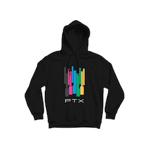 Pentatinix Baskılı Kapşonlu Sweatshirt Siyah
