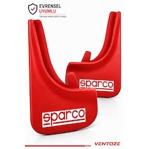 Sparco Universal Esnek Arka Paçalık Seti 2li Çamurluk Tozluğu Kırmızı Beyaz & Kırmızı