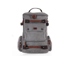 Ççs 51564 Kanvas Kumaş Sırt Çantası Grey Null Gri