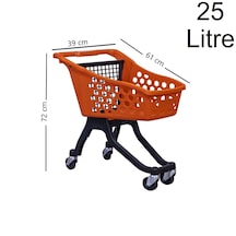 25 Litre Kartal Plastik Çocuk Market Alışveriş Arabası Kırmızı / En:39 Boy:61 Yükseklik:72 Cm