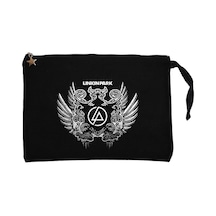 Linkin Park Wings Siyah Clutch Astarlı Cüzdan / El Çantası Siyah