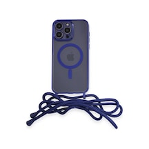 İphone 13 Pro Max Kılıf Divo Lazer Askılı Magsafe Kapak - Mavi