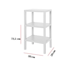 3 Katlı Beyaz Raf Kitaplık & Banyo Düzenleyicisi 73,5 Cm-brns0048 Çr