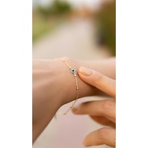 Altın Nazar Bileklik 19 Cm BL14736 Sarı Altın