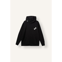 Defacto Rick And Morty Boxy Fit Kapüşonlu Kanguru Cepli Baskılı Sweatshirt H2725ax26aubk81 Siyah-bk81