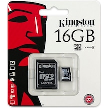 Kingston SDC4/16GB 16 GB SDHC Class 4 Micro SD Hafıza Kartı + Adaptör