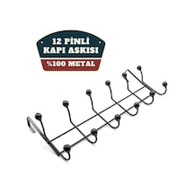 6'lı Metal Siyah Kristal Top Kapı Arkası Askılık - Metal - 1 - Siyah Diğer