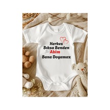 Lupi Herkes Bıksa Benden Abim Bana Doyamaz Yazılı Bebek Zıbın ekru