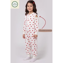 Cantoy Pazen Çıtçıtlı Çıkarılabilir Kollu Bebek Çocuk Uyku Tulumu 1.0 Tog %100 Pamuk Natural Kırmızı