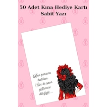 50 Adet Hazır Kına Kartı - Tebrik Kartı - Hediye Kartı - Toka Kar