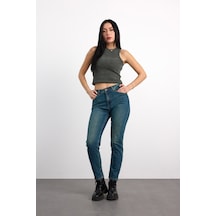 23030-73603 Kadın Mom Fit Hıgh Rıse Tapered Leg Denim Pantolon 23030-73603 Brown