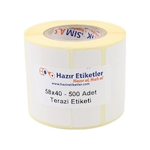 Eko Termal Terazi Etiketi 58mm X 40mm Ruloda 500 Adet 40mm Kuka Çapında Direk Termal Transfer Etiketi 10
