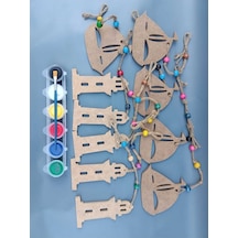 Na Neşeli Ahşap İpli Sarkaç Takımı Oda , Kapı , Duvar , Balkon , Bahçe ,yazlık Süsü. Okul Etkinlik ,ham Ahşap Boyama Model 10lusarkaçset3