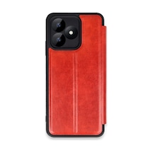 Realme Note 50 4g Kılıf Flip Cover - Kırmızı Kirmizi