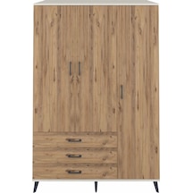 Kronos Dolap 6 Raflı 3 Çekmeceli Tek Askılı 132x59x195 Aytaşı-çam/çam Atlas Çam/atlas Çam