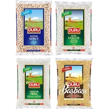 Duru Bakliyat Seti Nohut 1 KG +  Fasulye 1 KG + Pirinç 1 KG + Bulgur 1 KG