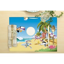 Adawall Home Looney Tunes Team Kumaş Amerikan Servis 4'lü Set 35x Çok Renkli