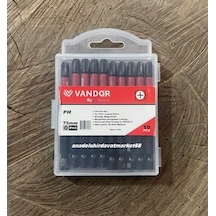 Vandor Ph3 Sac Vida Sıkma Ucu Yıldız Bits Uç Cobalt Kalın Vida Ucu 75mm 10pcs