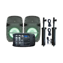 Bofmann Bf-410st Taşınabilir Ses Sistemi Seti - 2 X 10" Hoparlör, Mikser Anfi, Ayak Ve Mikrofon