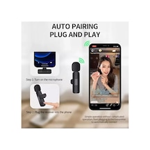 İos İphone İpad Android Uyumlu Kablosuz Tekli Yaka Mikrofonu Lightning-type C Girişli Youtube Video Canlı Yayın Yaka Mikrofonu