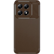 Xiaomi 14t Kılıf Focus Carbon Silikon Kapak Kahverengi