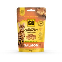 Delibon Crunchy İçi Dolgulu Bisküvi Somonlu Kedi Ödülü 60 G