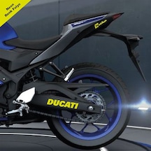 Ducatı Yazılı Neon Sarı Arka Maşa Sticker Etiket Modeli