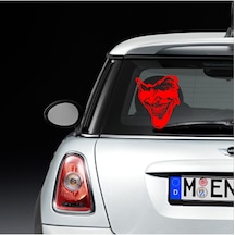 Joker Maske Oto Cam Sticker Kırmızı 30 20 Cm