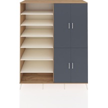 Kronos Gardrop 8 Raflı 4 Kapaklı 2 Askılı 176x59x221 Çam-antrasit/aytaşı Antrasit/aytaşı