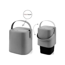 Sihirli Çöp Tezgah Üstü Mutfak Çöp Kovası, Bas Bırak Kapaklı, İç Kovalı, Tutma Saplı, Antrasit, 4 Litre 10l Siyah