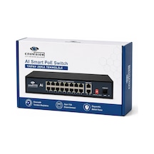 Cnsvısıon 16 Port Poe + 2 Gigabit Uplink + 1 Sfp Aı Smart Switch 260w Cctv Network Switch