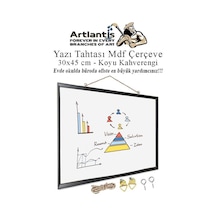 Duvara Monte Beyaz Yazı Tahtası 30x45 Cm Mdf 1 Adet Laminant Yazı Tahtası Mdf Çerçeveli Askılı Okul Ofis Büro