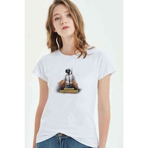 Pubg Patlama 3 Lvl Kask Baskılı Beyaz Kadın Tshirt