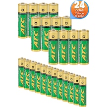 Atc 24lü 12aa + 12aaa İnce Ve Kalın Kalem Pil Seti Saat R03 Ve R6p Pili Çinko Karbon Pil Zn-c 1.5v