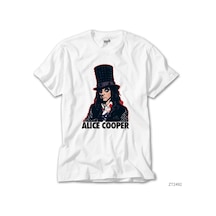 Alice Cooper Cartoon Beyaz Tişört Beyaz