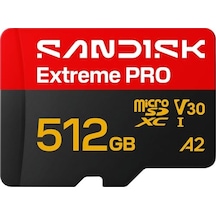 Sandısk Extreme Pro Microsdxc 512 Gb. Uhs-ı Kart + Sd Adaptörü 250 Mb/s'ye Kadar Okuma, 170 Mb/s'ye Kadar Yazma, 5k, 3k, 4k Uhd, C10, V30, U3, A2