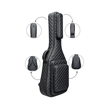 Klasik Gitar Çantası-kılıfı-kalın-gigbag-mavi Kapitoneli-suni Deri