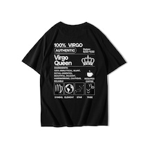 Brz Collectıon Brz Collection Unisex Oversize Virgo Queen T-shirt Siyah