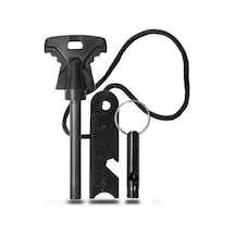 Yclshop Acil Durum Magnezyum Çubuk Çakmaktaşı Siyah